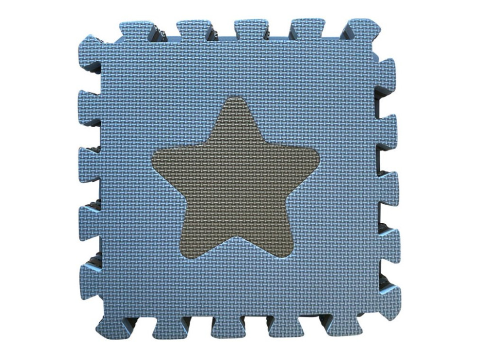 Szivacspuzzle játszószőnyeg Geometriai formák, Blue